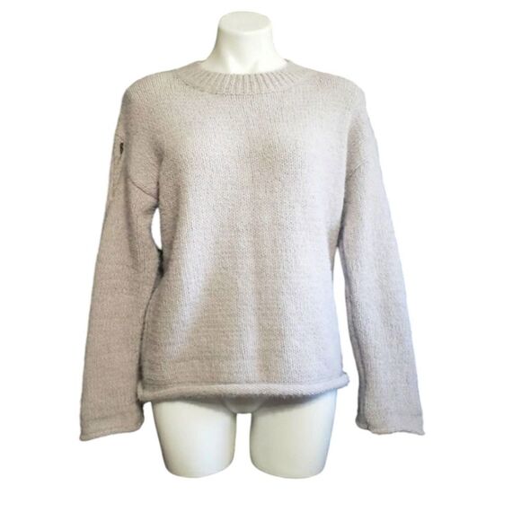 Fate sweater gray lattice cut out sleeve cozy soft warm S - Picture 1 of 5